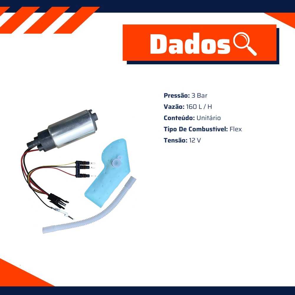 Bomba de Combustível 12V Flex para Volkswagen Cross Up! e Up! - Gauss - GI3137