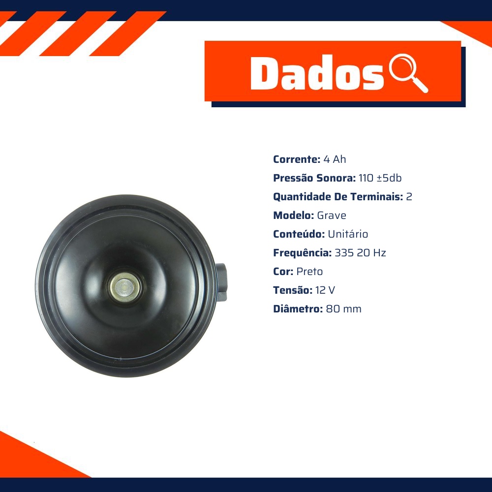 Buzina 12V Grave para Chevrolet S10 e Trailblazer - Gauss - GB1027