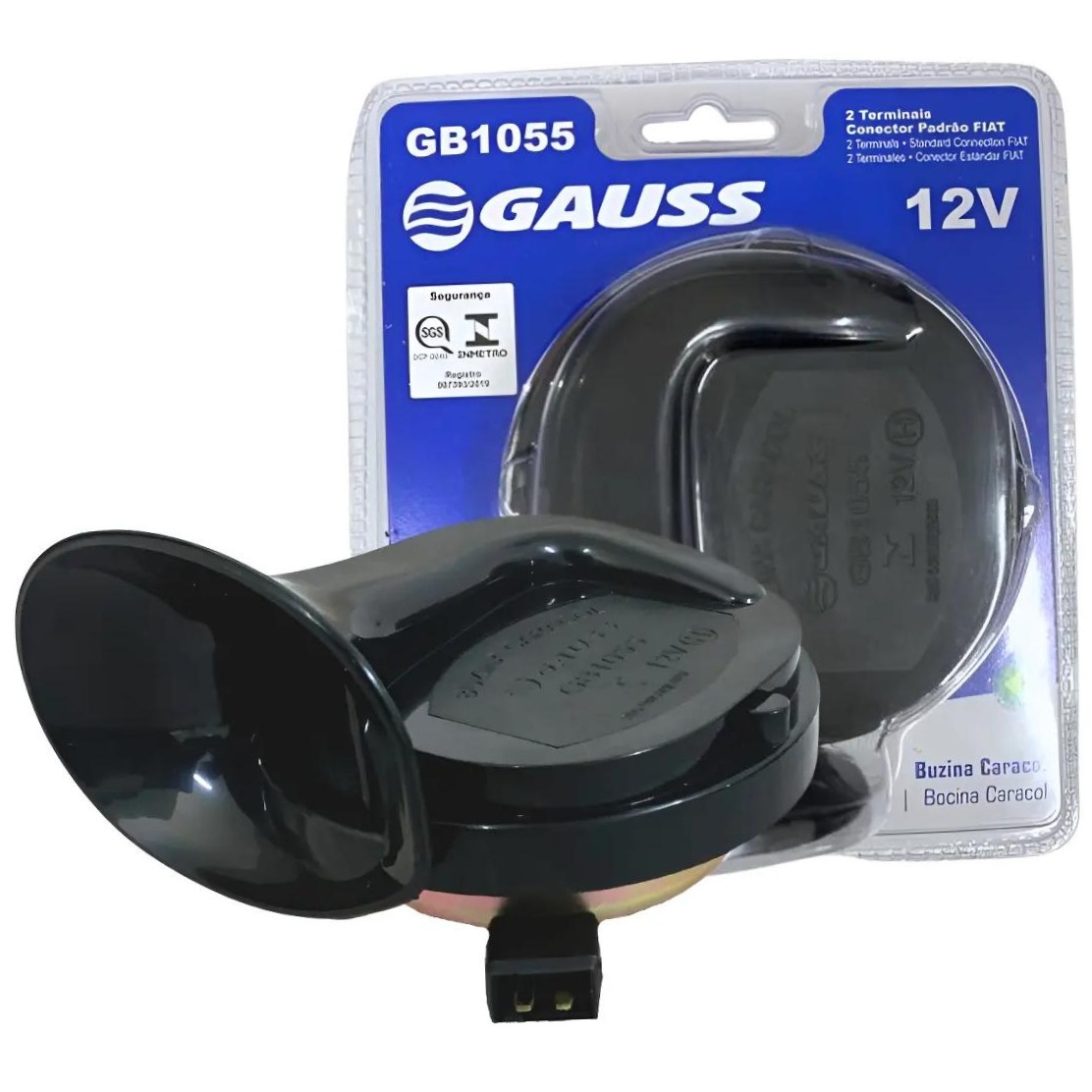 Buzina Caracol Individual 12V - Gauss - GB1055