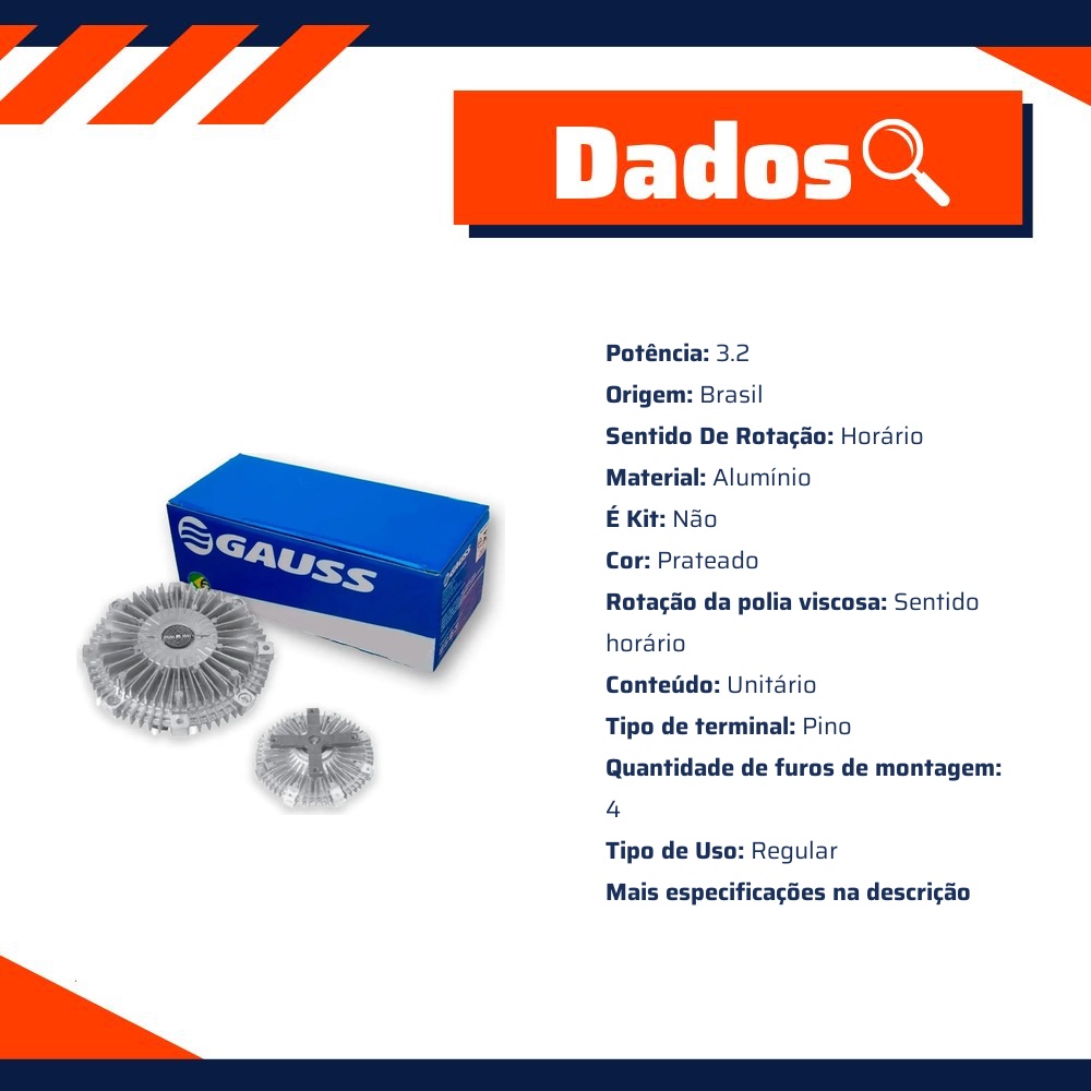 Embreagem Viscosa - Gauss - GE6087
