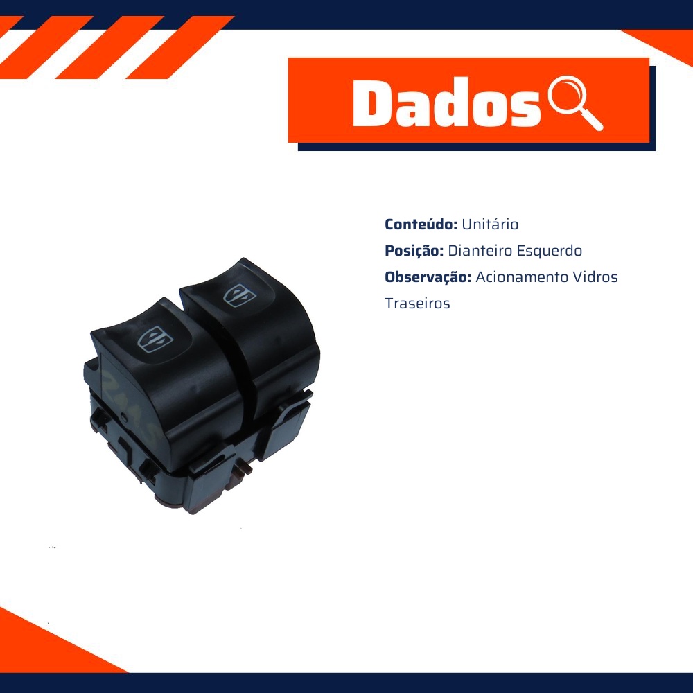 Interruptor para Vidro Elétrico - Gauss - GE2115
