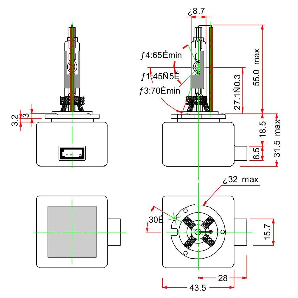 Lâmpada Xenon D1R 85V 35W C1 Pk32D-3 - Gauss - GL158D1R