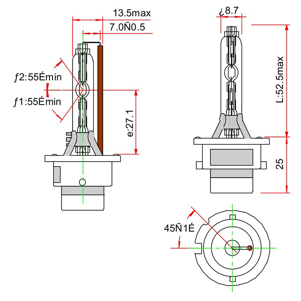 Lâmpada Xenon D2S 85V 35W C1 P32D-2 - Gauss - GL146D2S