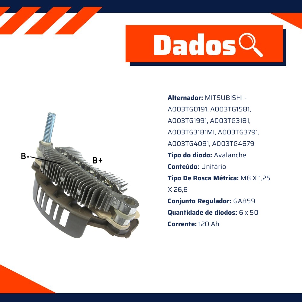 Ponte Retificadora para Chevrolet Omega - Gauss - GA1245