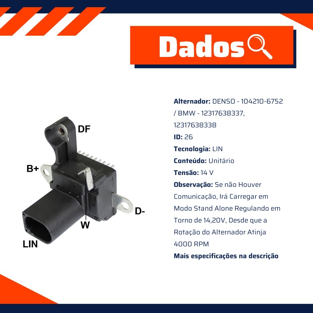 Regulador de Voltagem 14V para BMW 435i - Gauss - GA183