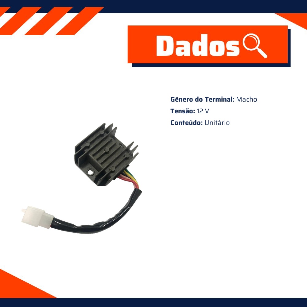 Regulador Retificador 12V para Sundown Hunter 125 e Max 125 - Gauss - GM10026