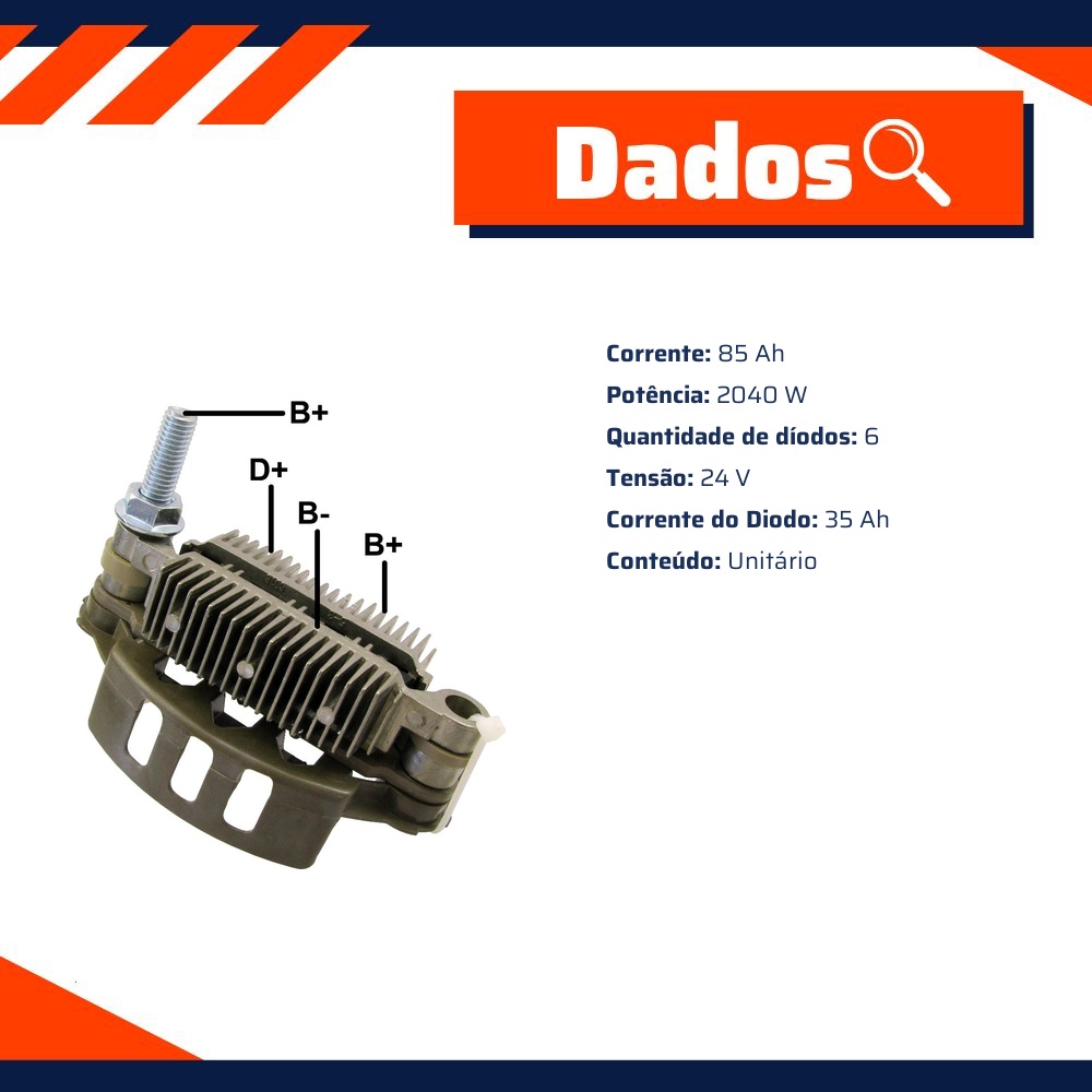 Ponte Retificadora 24V para Volvo VM 210 R e VM 260 - Gauss - GA1340