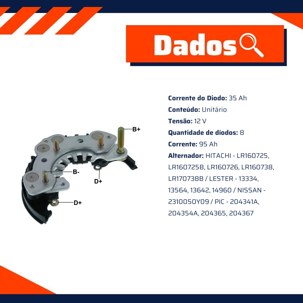 Ponte Retificadora 12V para Nissan Versa - Gauss - GA1761