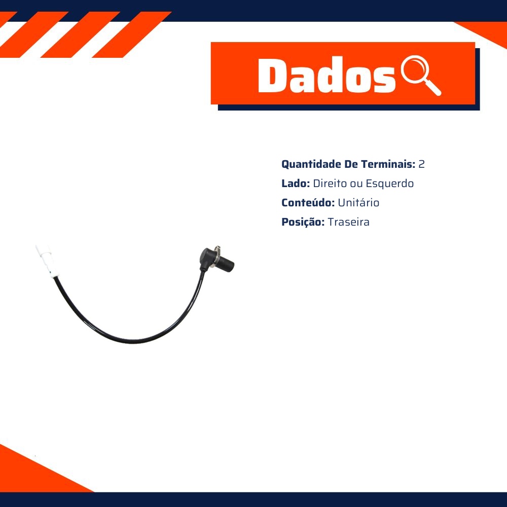 Sensor ABS Traseiro Direito ou Esquerdo para Chevrolet Omega - Gauss - GS2220