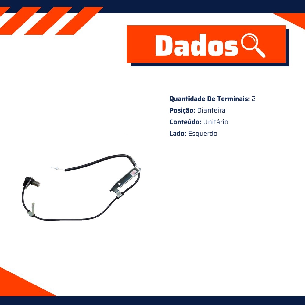 Sensor ABS Dianteiro Esquerdo para Chevrolet Tracker e Suzuki Grand Vitara - Gauss - GS2235