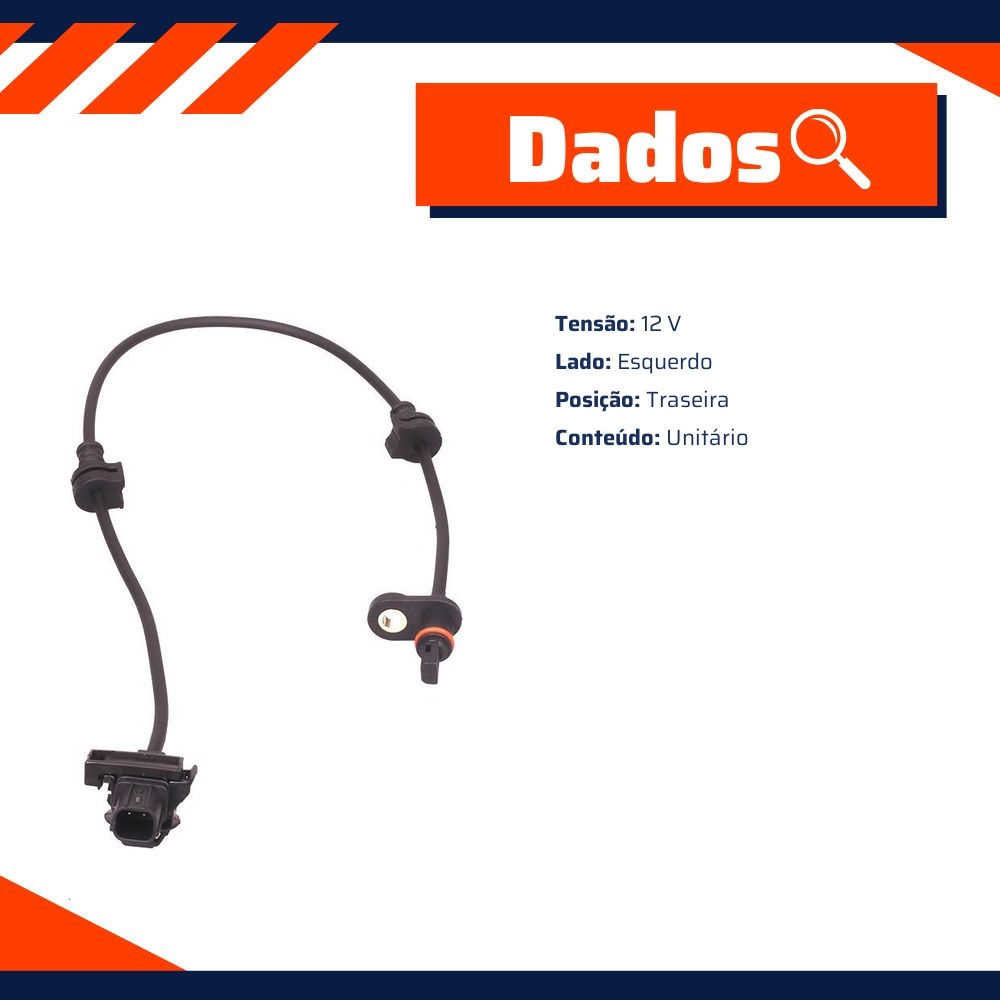 Sensor ABS Traseiro Esquerdo para Honda Civic - Gauss - GS2275