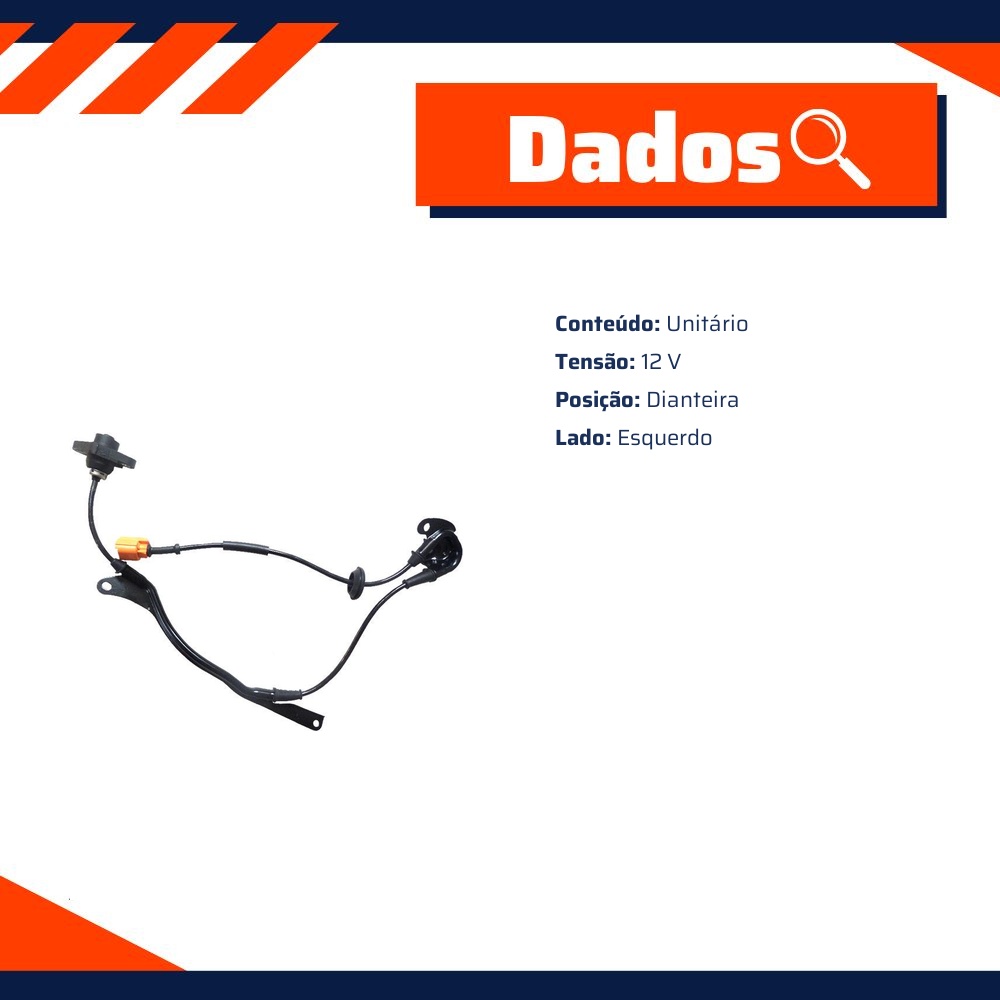 Sensor ABS Dianteiro Esquerdo para Honda Civic - Gauss - GS2289