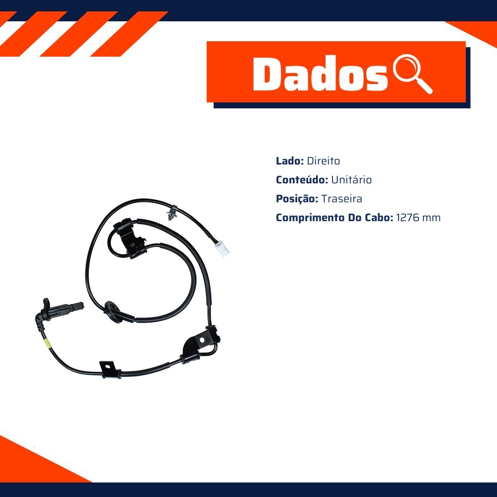 Sensor ABS Traseiro Direito para Hyundai Tucson e KIA Sportage - Gauss - GS2300