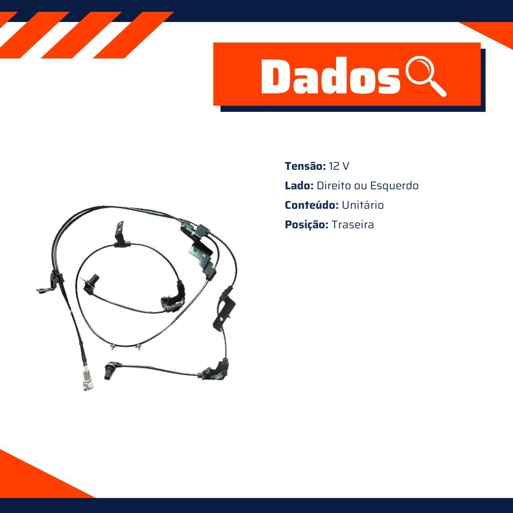 Sensor ABS Traseiro Direito ou Esquerdo para Nissan Frontier e X-TERRA - Gauss - GS2425