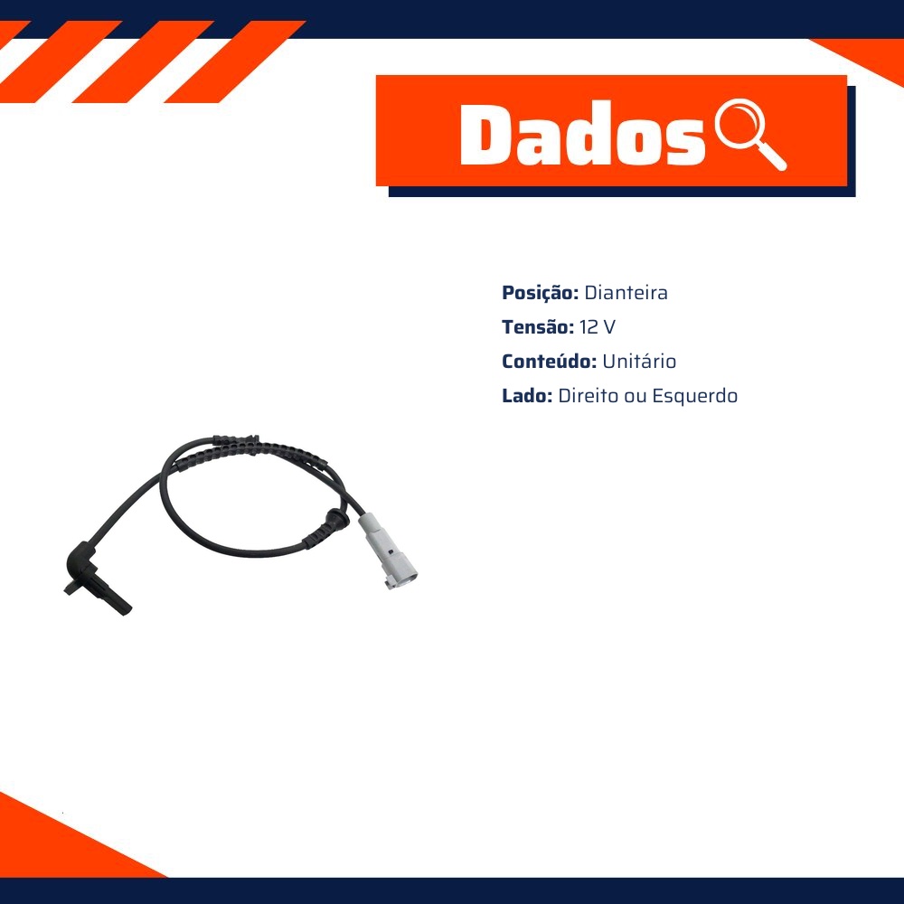 Sensor ABS Dianteiro Direito ou Esquerdo para Chevrolet Tracker - Gauss - GS2440