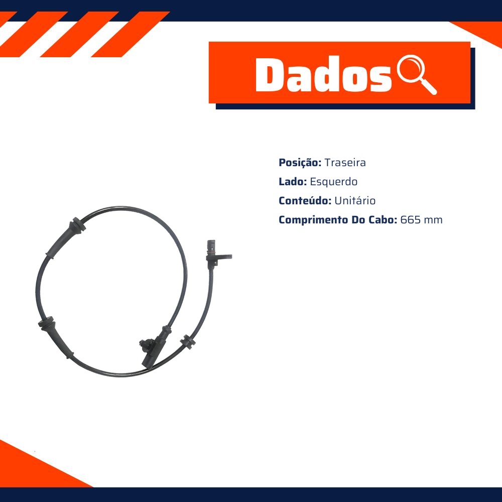 Sensor ABS Traseiro Esquerdo para Nissan Tiida e Versa - Gauss - GS2468