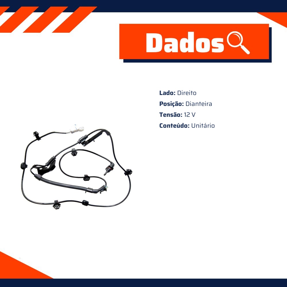 Sensor ABS Dianteiro Direito para Toyota Hilux e SW4 - Gauss - GS2546