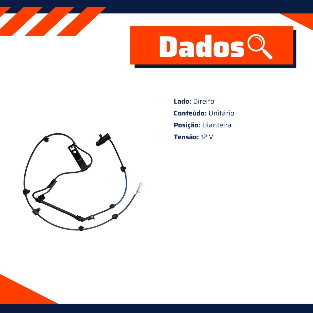 Sensor ABS Dianteiro Direito para Toyota Hilux e Hilux SW4 - Gauss - GS2568