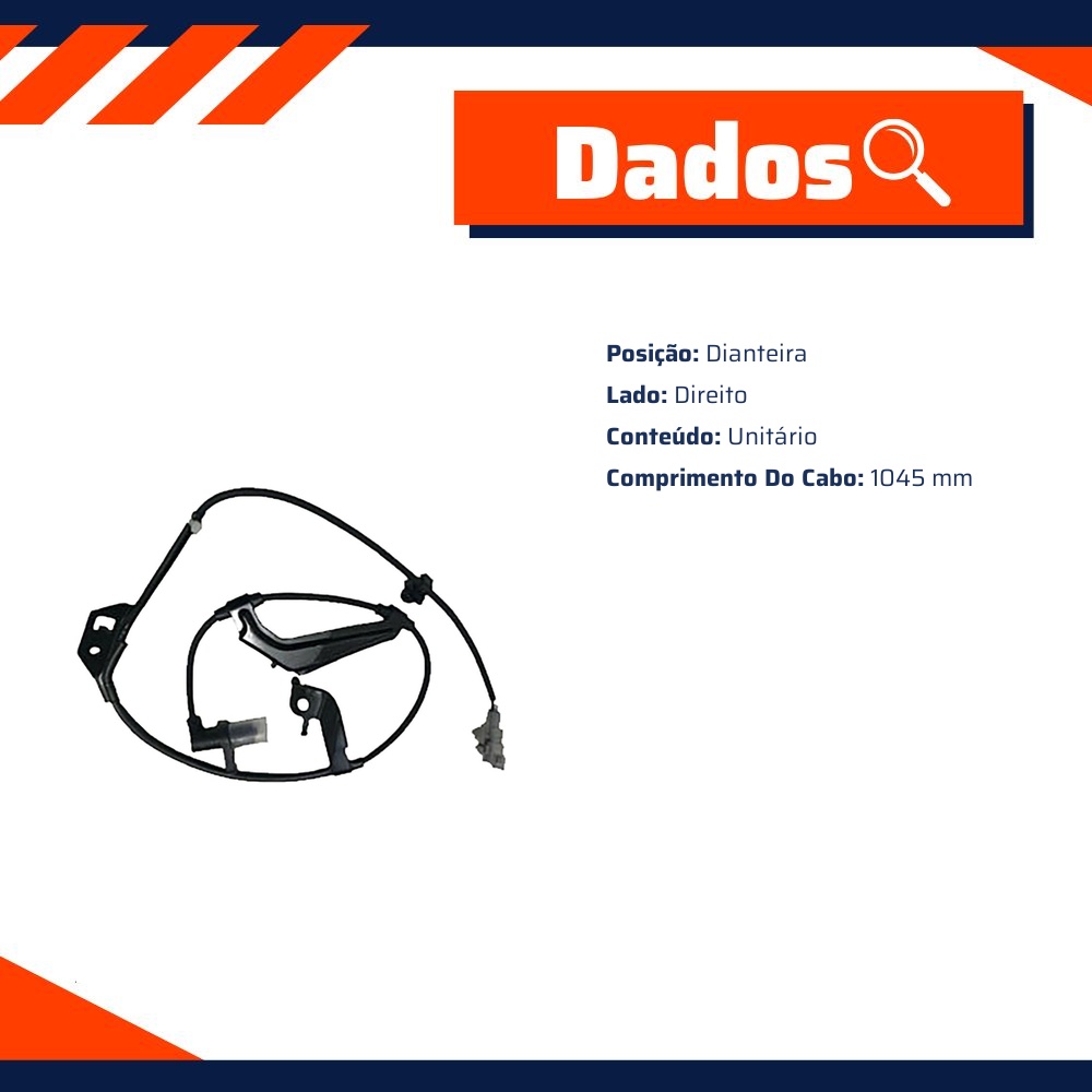Sensor ABS Dianteiro Direito para Toyota RAV4 - Gauss - GS2572