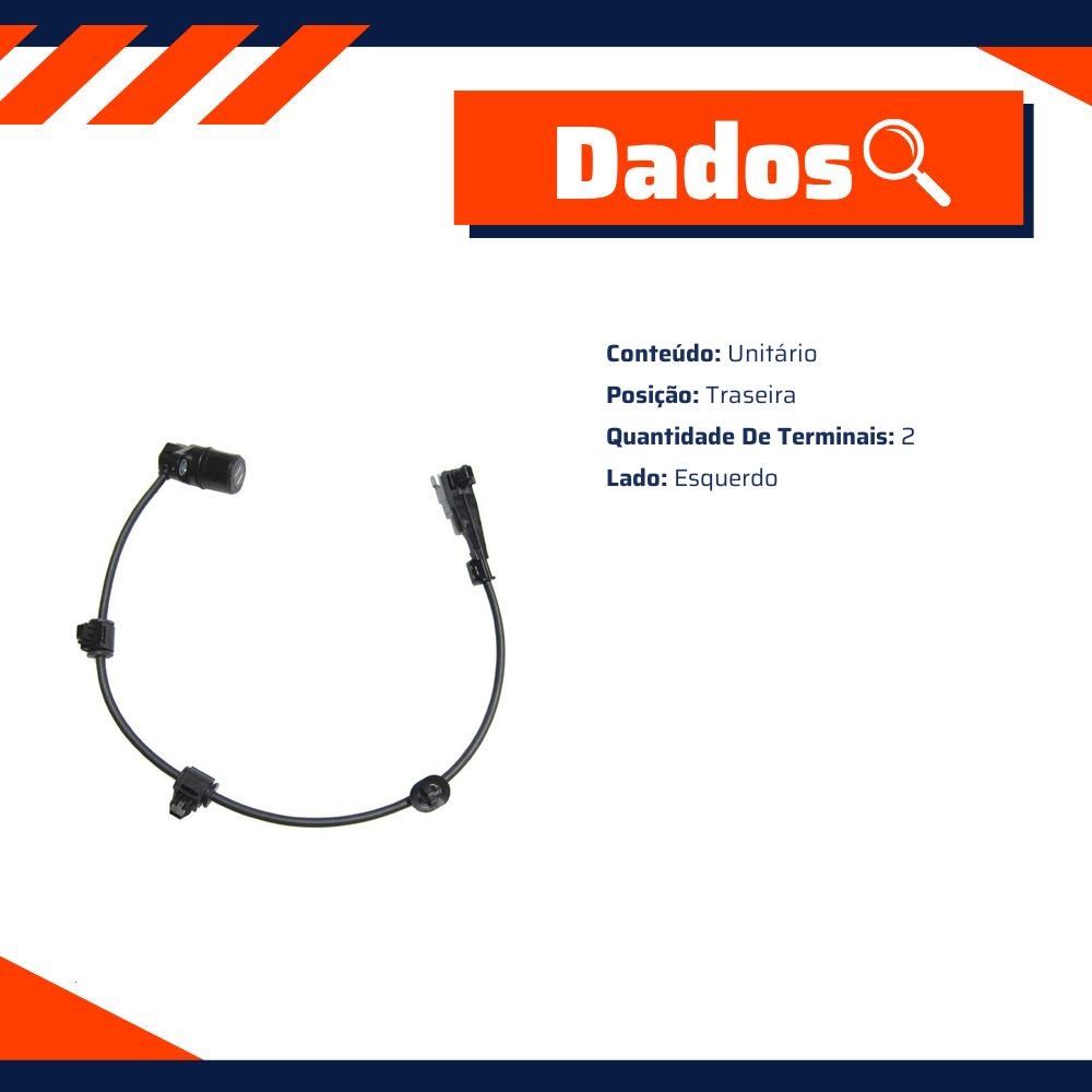 Sensor ABS Traseiro Esquerdo para Toyota Hilux SW4 - Gauss - GS2571