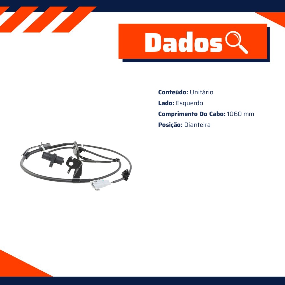 Sensor ABS Dianteiro Esquerdo para Toyota RAV4 - Gauss - GS2573