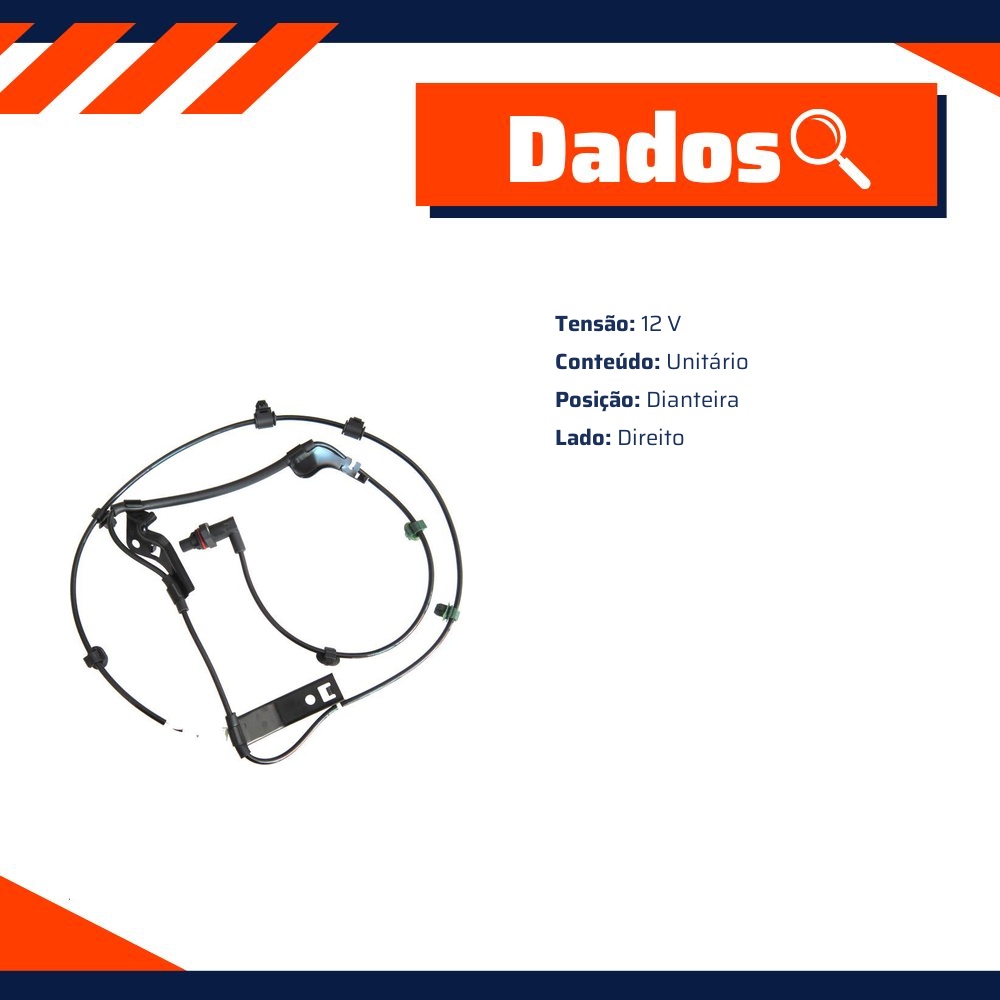 Sensor ABS Dianteiro Direito para Toyota Hilux e Hilux SW4 - Gauss - GS2600
