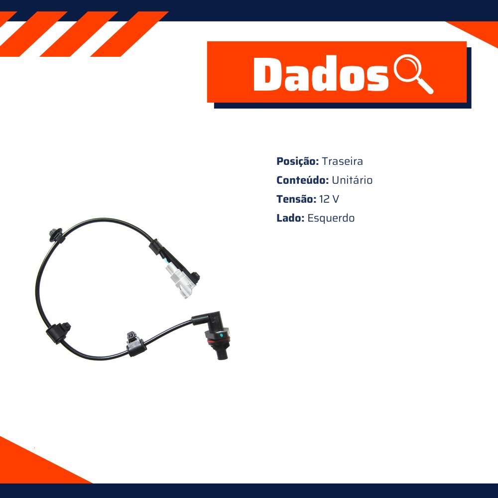 Sensor ABS Traseiro Esquerdo para Toyota Hilux SW4 - Gauss - GS2602