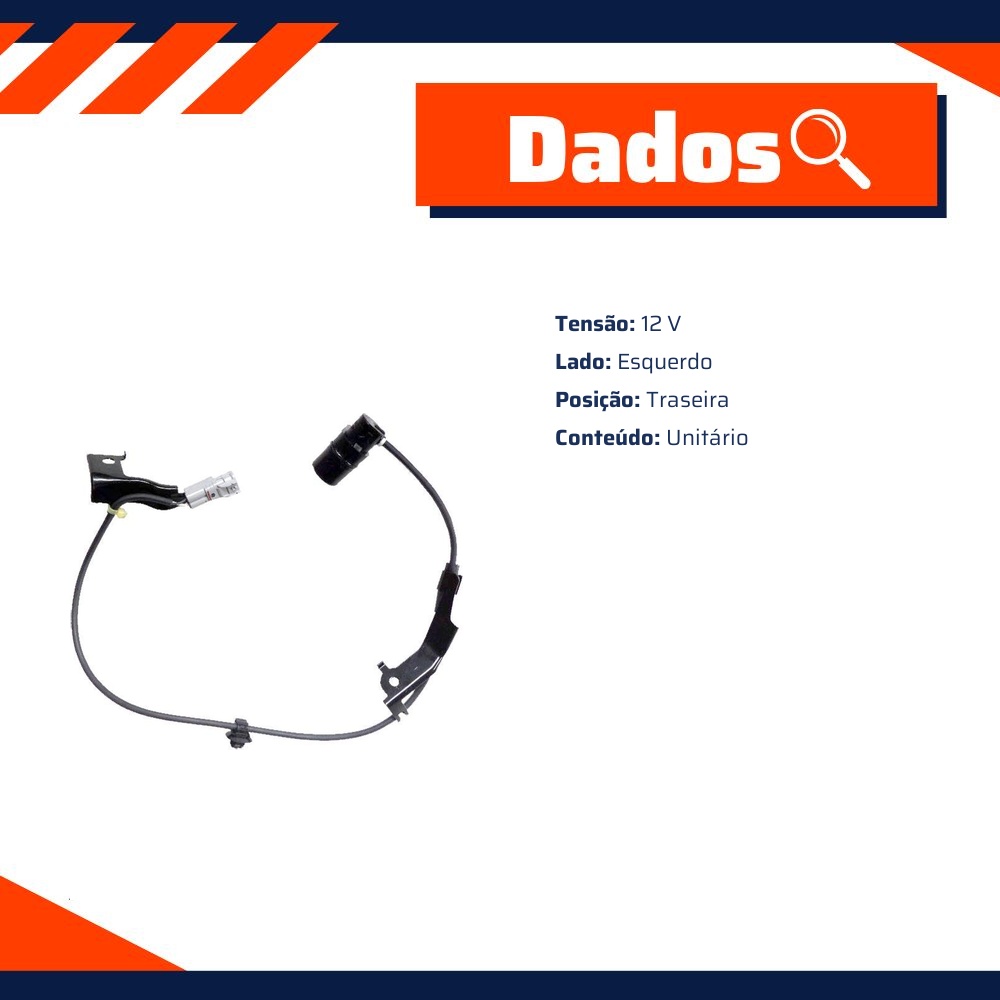 Sensor ABS Traseiro Esquerdo para Toyota Hilux - Gauss - GS2604