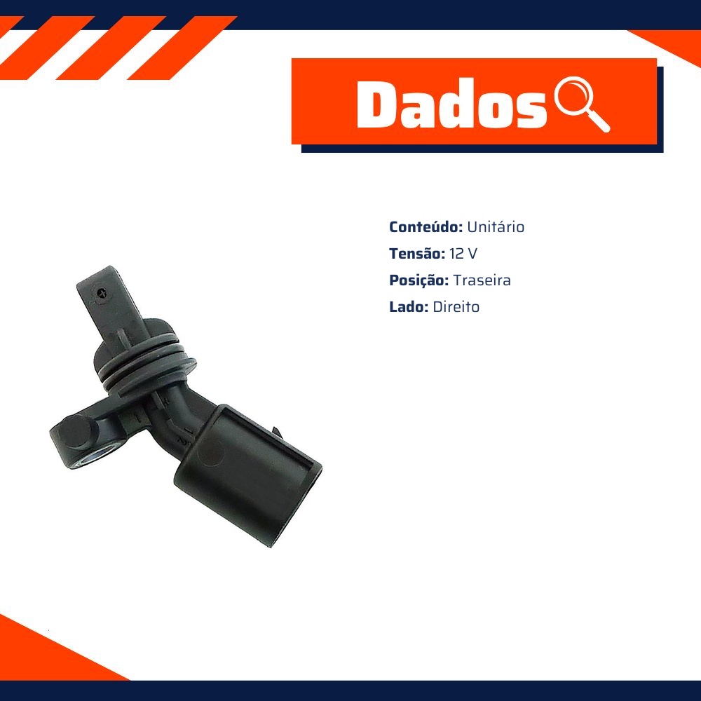 Sensor ABS Traseiro Direito para Volkswagen Amarok - Gauss - GS2607
