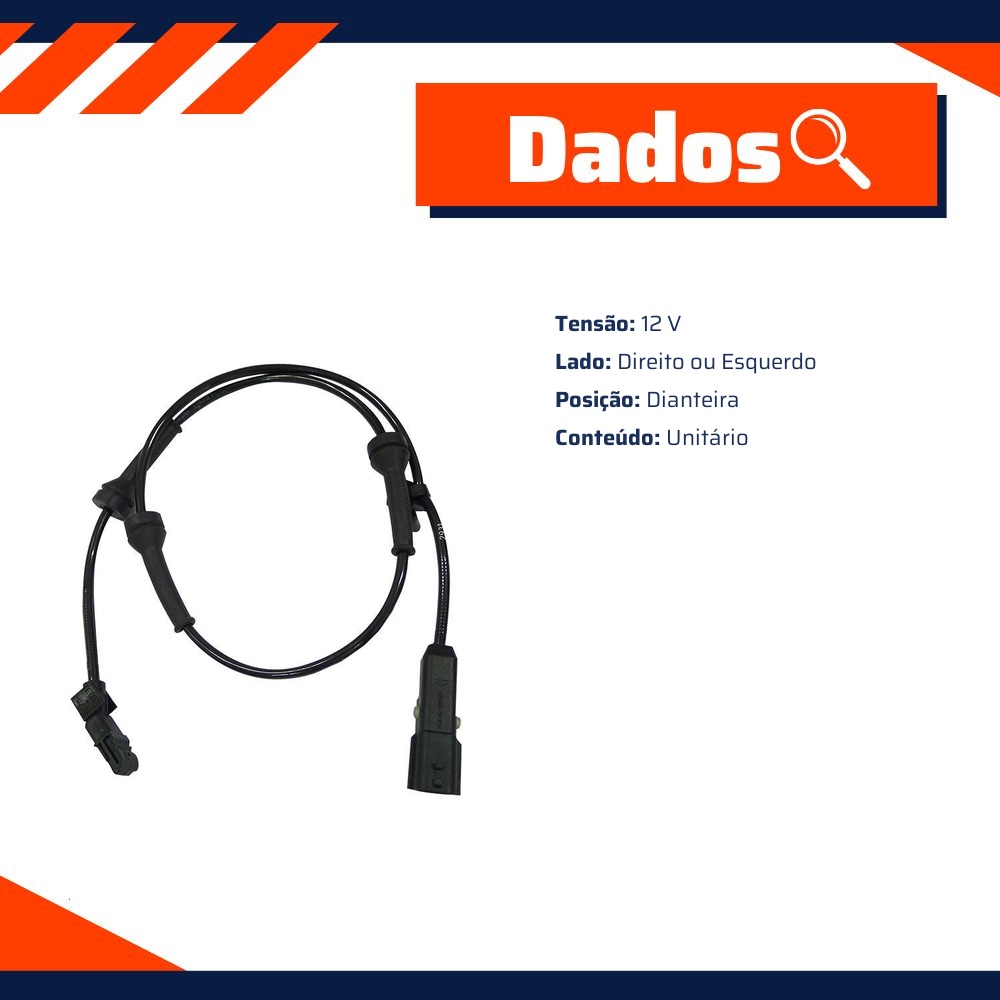Sensor ABS Dianteiro Direito ou Esquerdo para Renault Megane e Megane Grand Tour - Gauss - GS2629