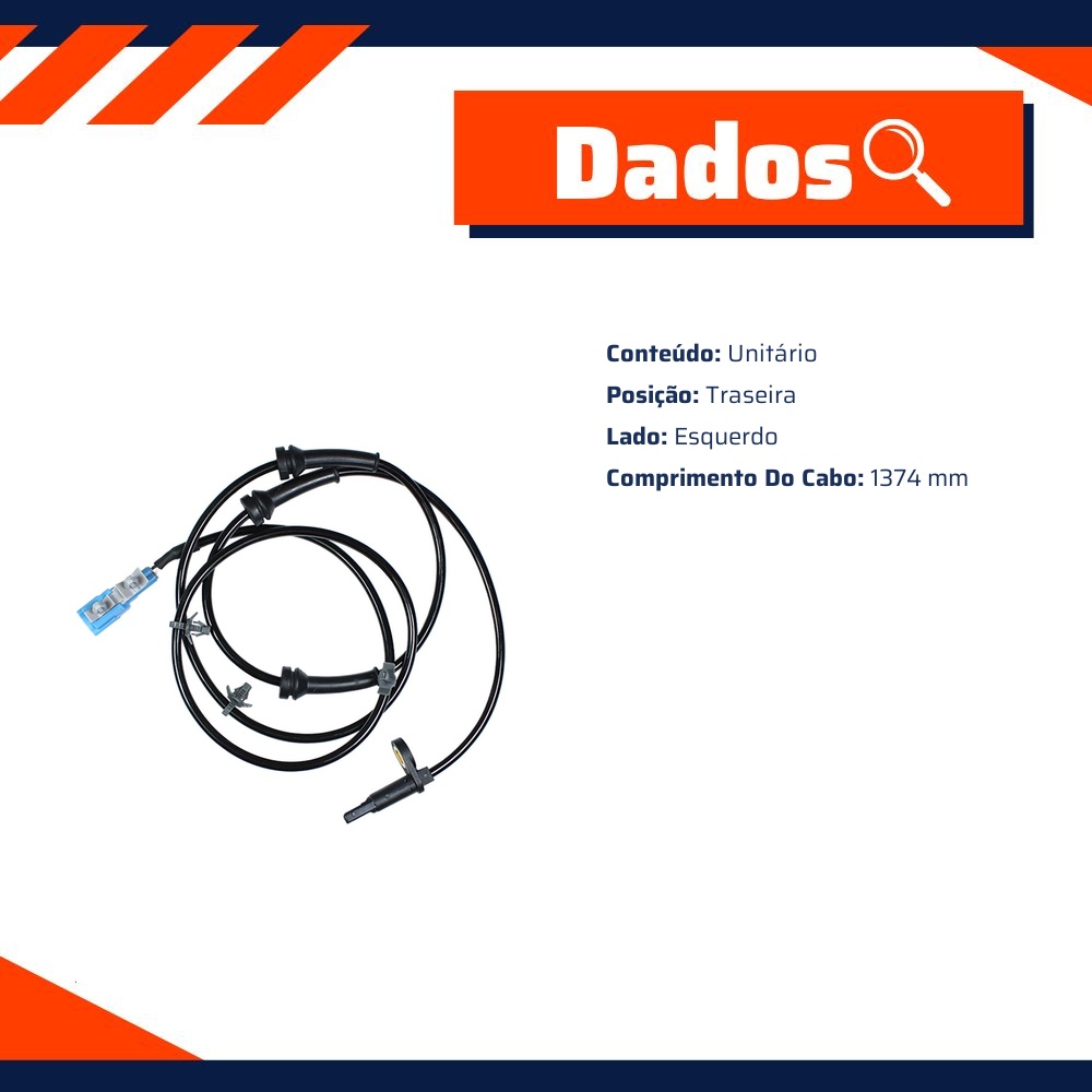 Sensor ABS Traseiro Esquerdo para Nissan Murano - Gauss - GS2642