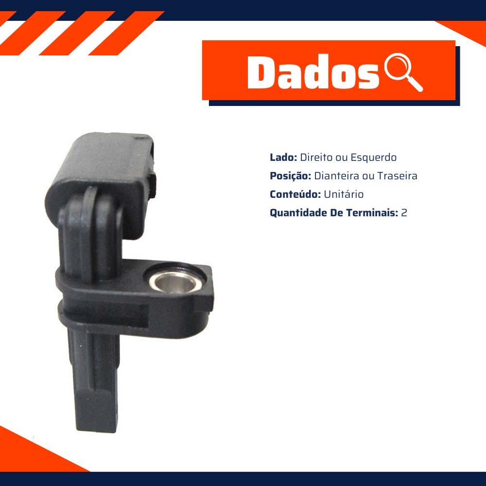 Sensor ABS Dianteiro ou Traseiro Direito ou Esquerdo para Audi Q7 e Volkswagen Touareg - Gauss - GS2734
