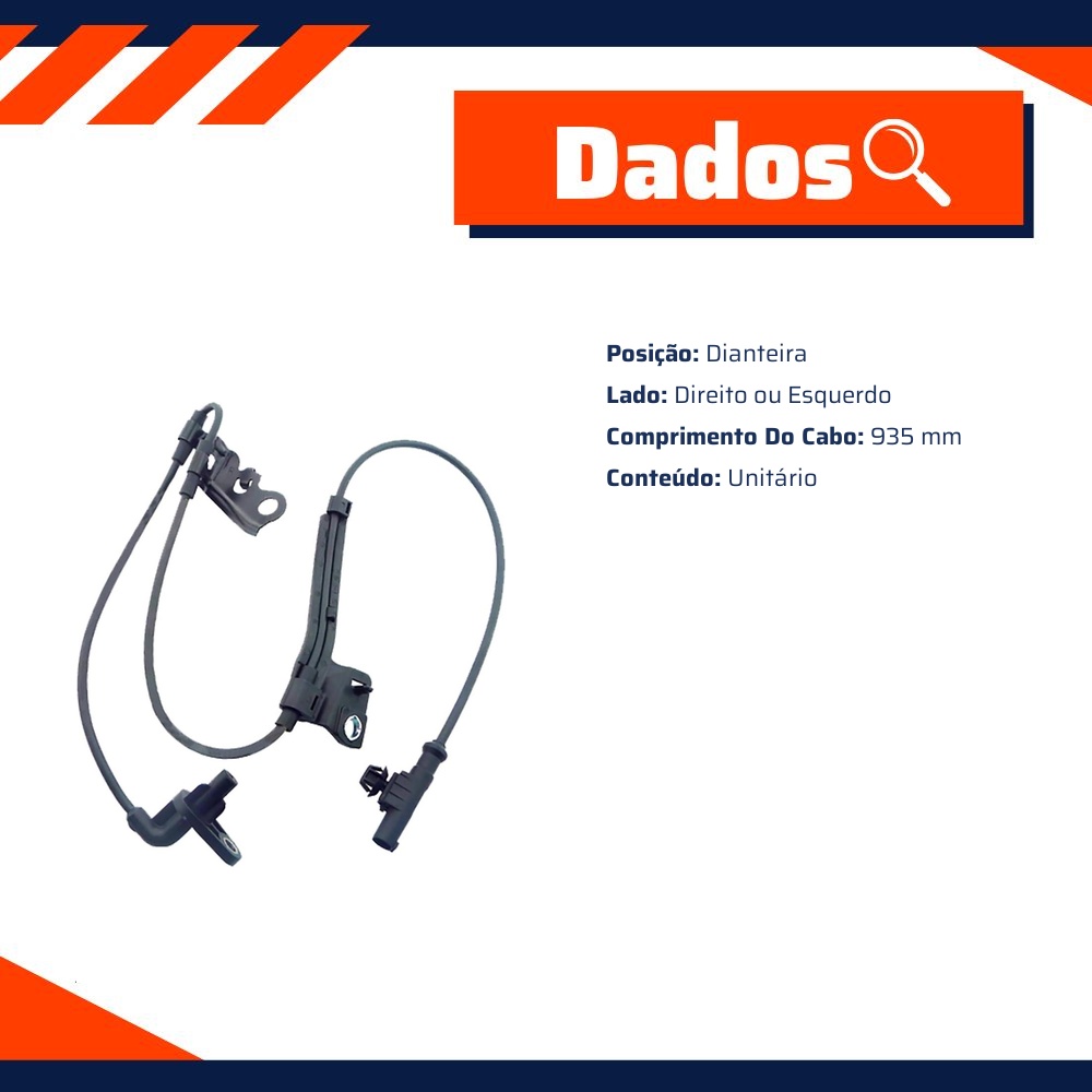 Sensor ABS Dianteiro Direito ou Esquerdo para Toyota Corolla - Gauss - GS2864