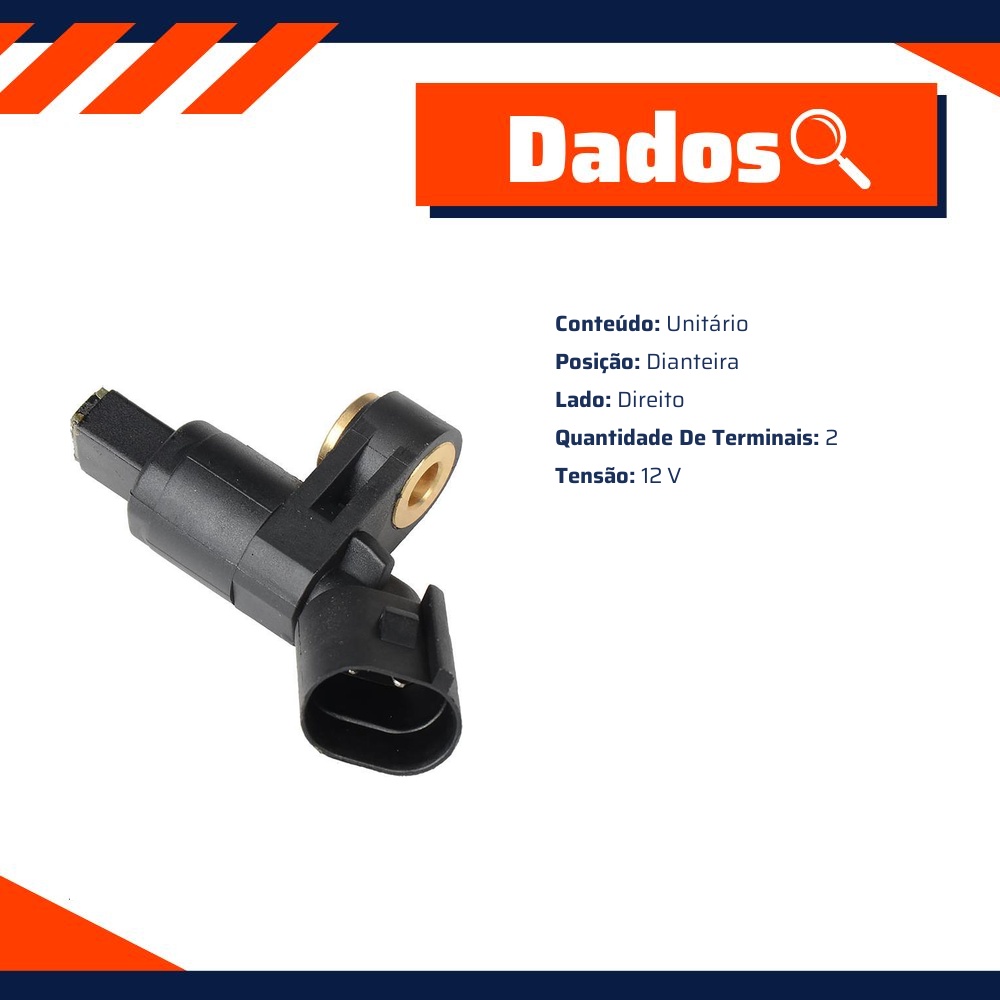 Sensor ABS Dianteiro Direito - Gauss - GS2008