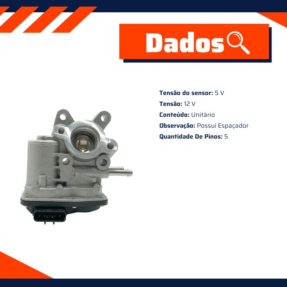Válvula Egr 12V para Nissan Frontier e Pathfinder - Gauss - GI2004