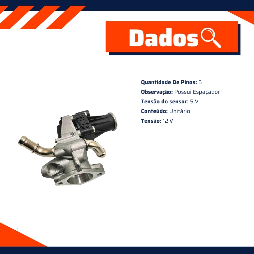 Válvula Egr 12V para Ford Ranger e Transit - Gauss - GI2015