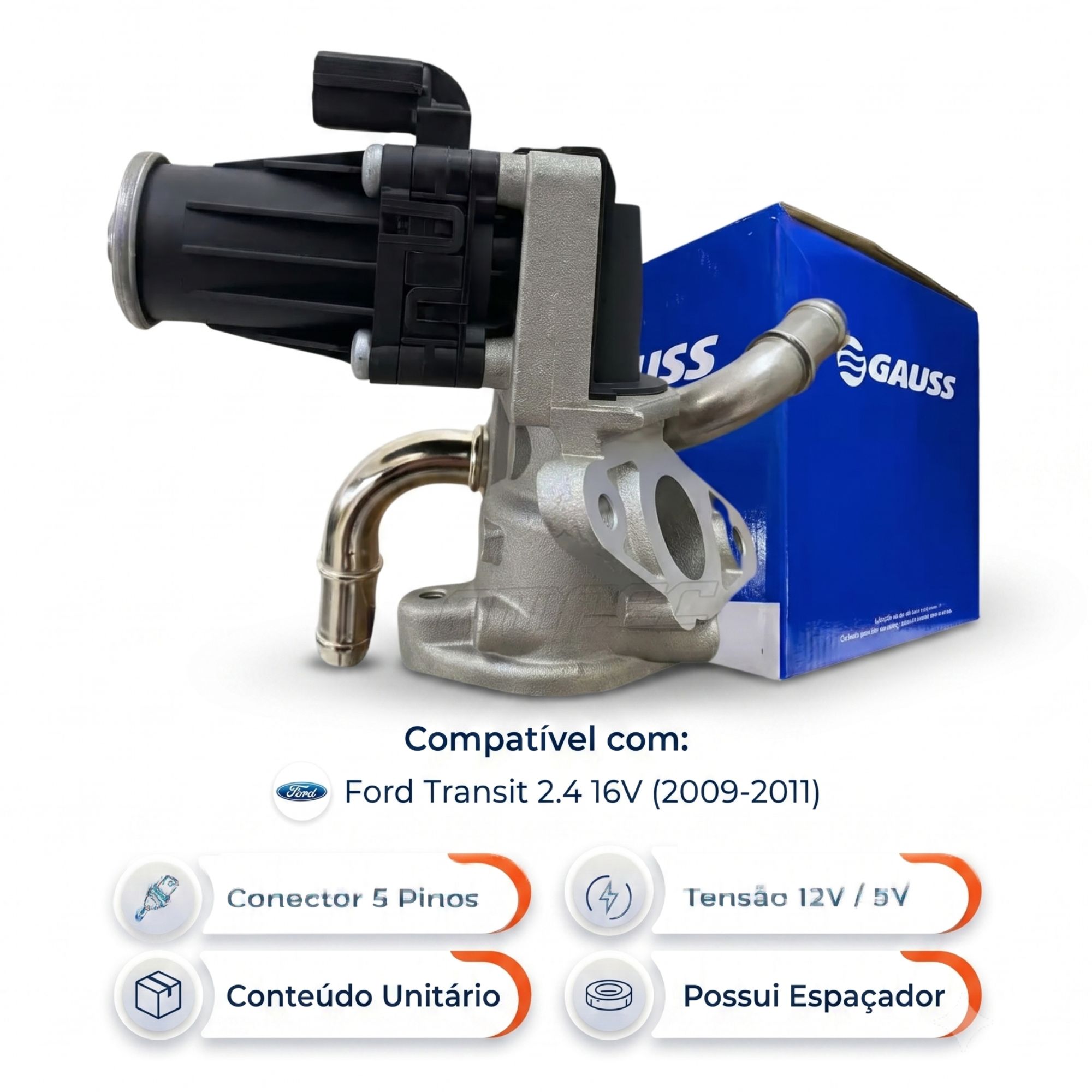 Válvula Egr 12V para Ford Transit - Gauss - GI2014
