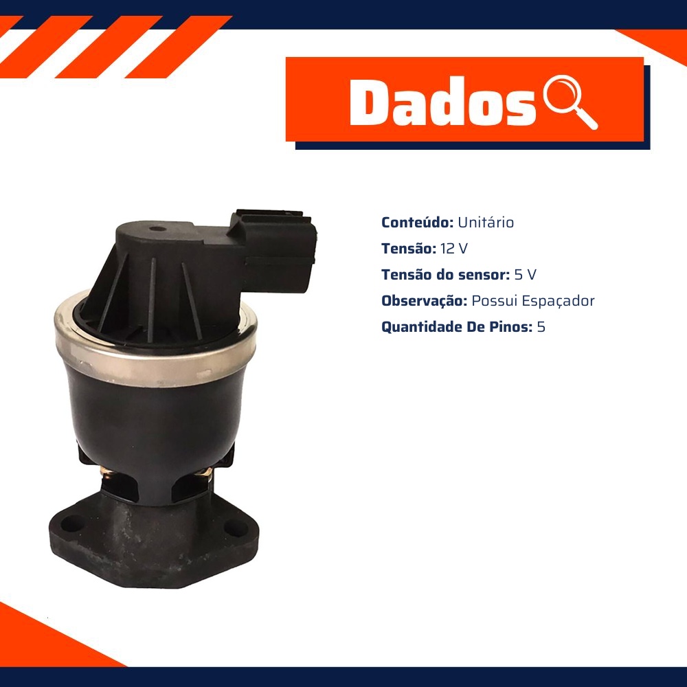Válvula Egr 12V para Honda FIT - Gauss - GI2017