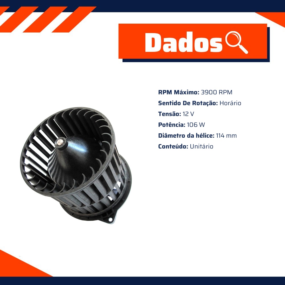 Motor do Ventilador Interno para Fiat Uno - Gauss - GE4074