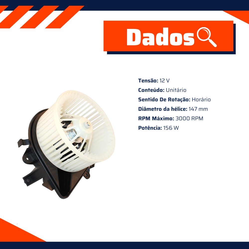 Motor do Ventilador Interno para Fiat Doblo - Gauss - GE4190