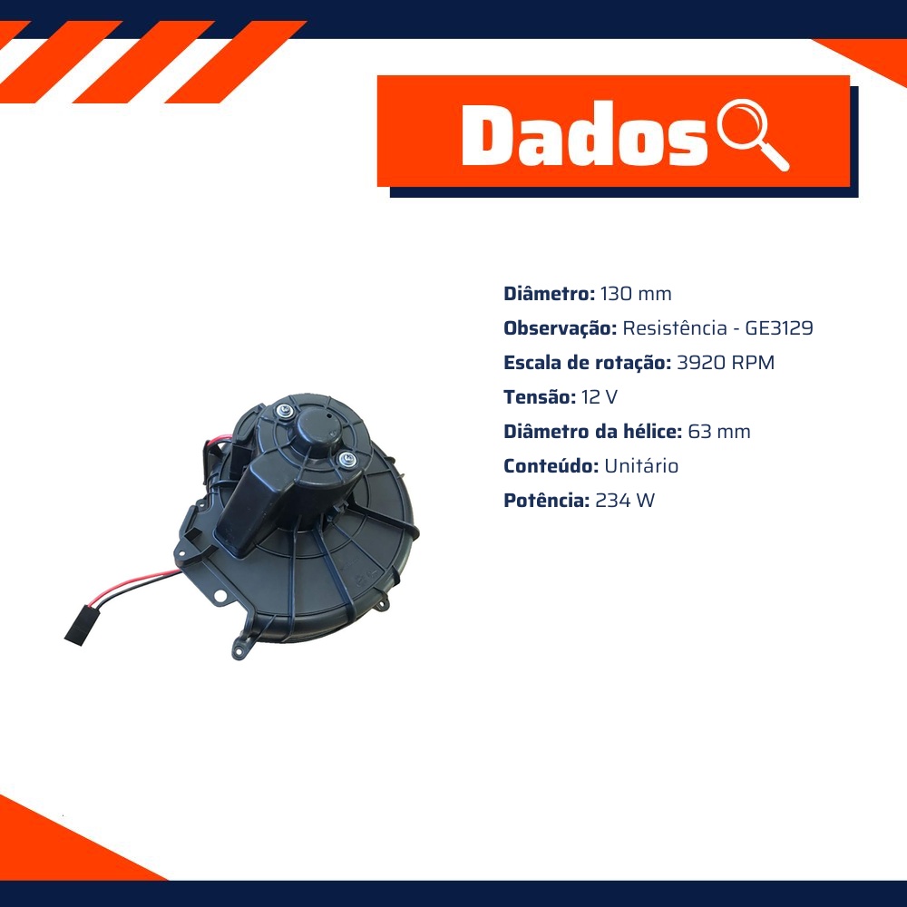 Motor do Ventilador Interno para Chevrolet Agile e Montana - Gauss - GE4680