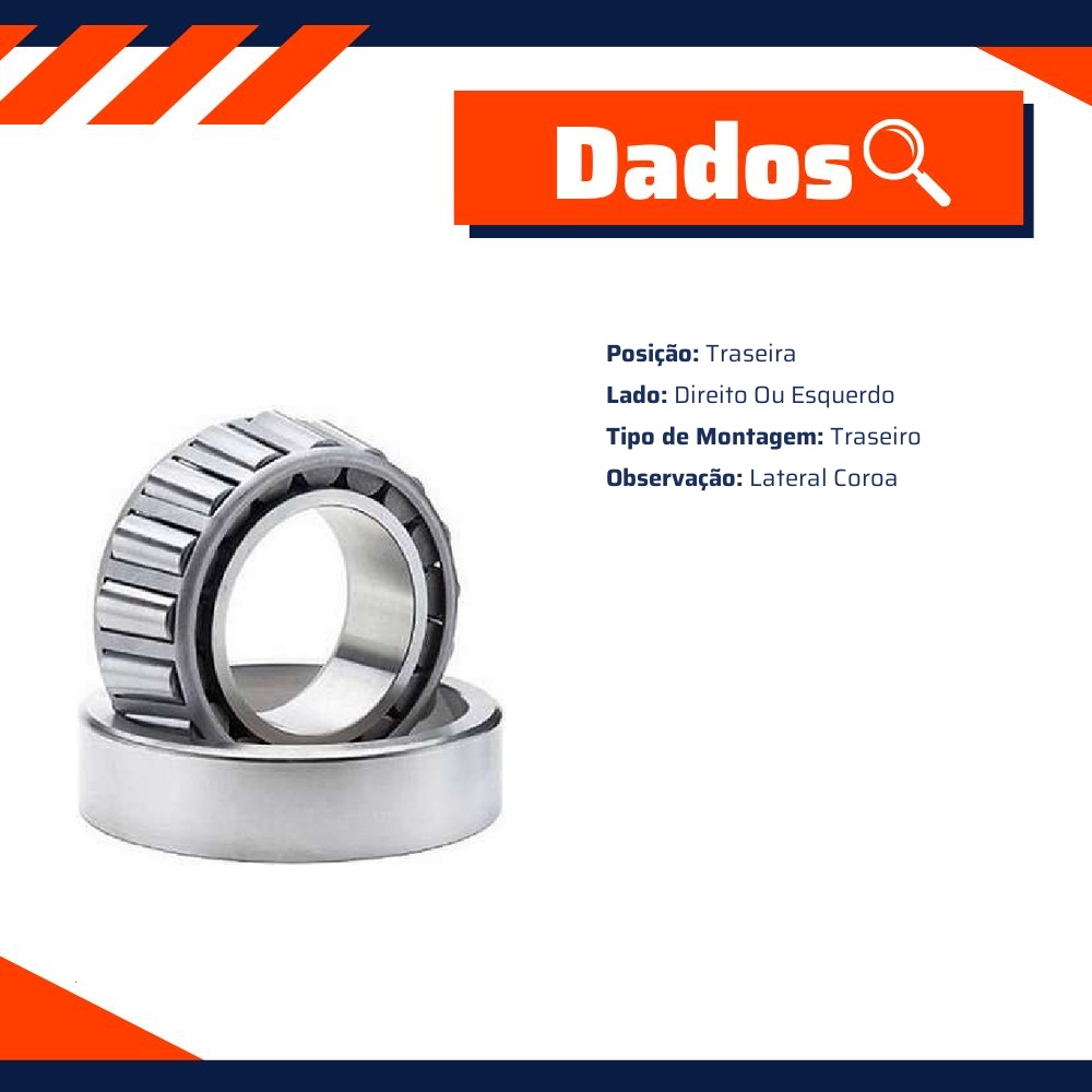 Rolamento Diferencial Traseiro Coroa para Ford F-250 e F-350 - Cobra Automotiva - 387A/382S C