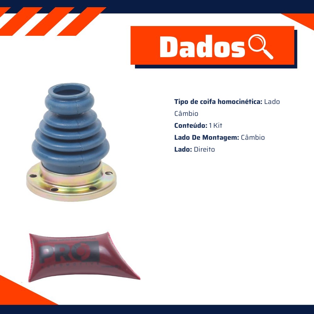 Kit Reparo Junta Homocinética Direita para AUDI A3 e Volkswagen Golf - Cobra Automotiva - HK-413C