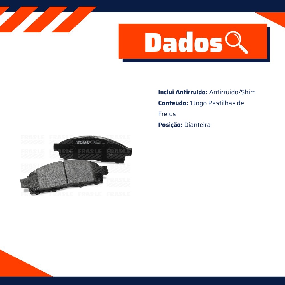 Pastilha de Freio Dianteira para Mitsubishi L200 e Pajero Dakar - Fras-le - PD/771