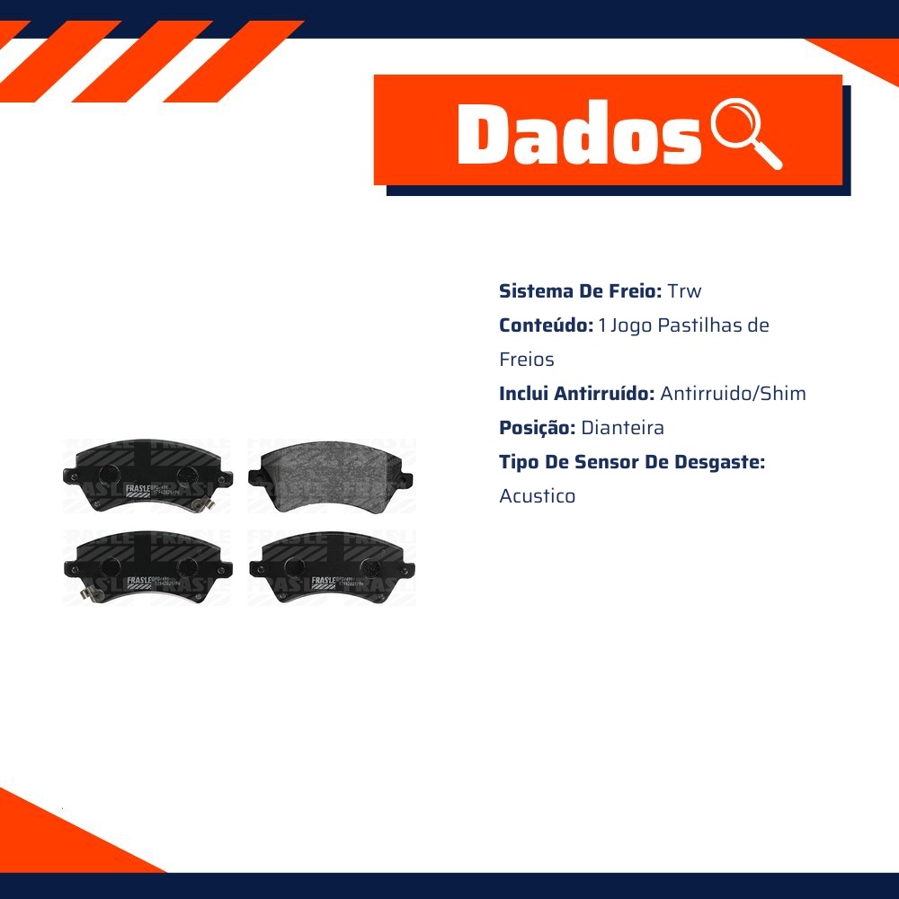 Pastilha de Freio Dianteira para Toyota Corolla e Fielder - Fras-le - PD/491