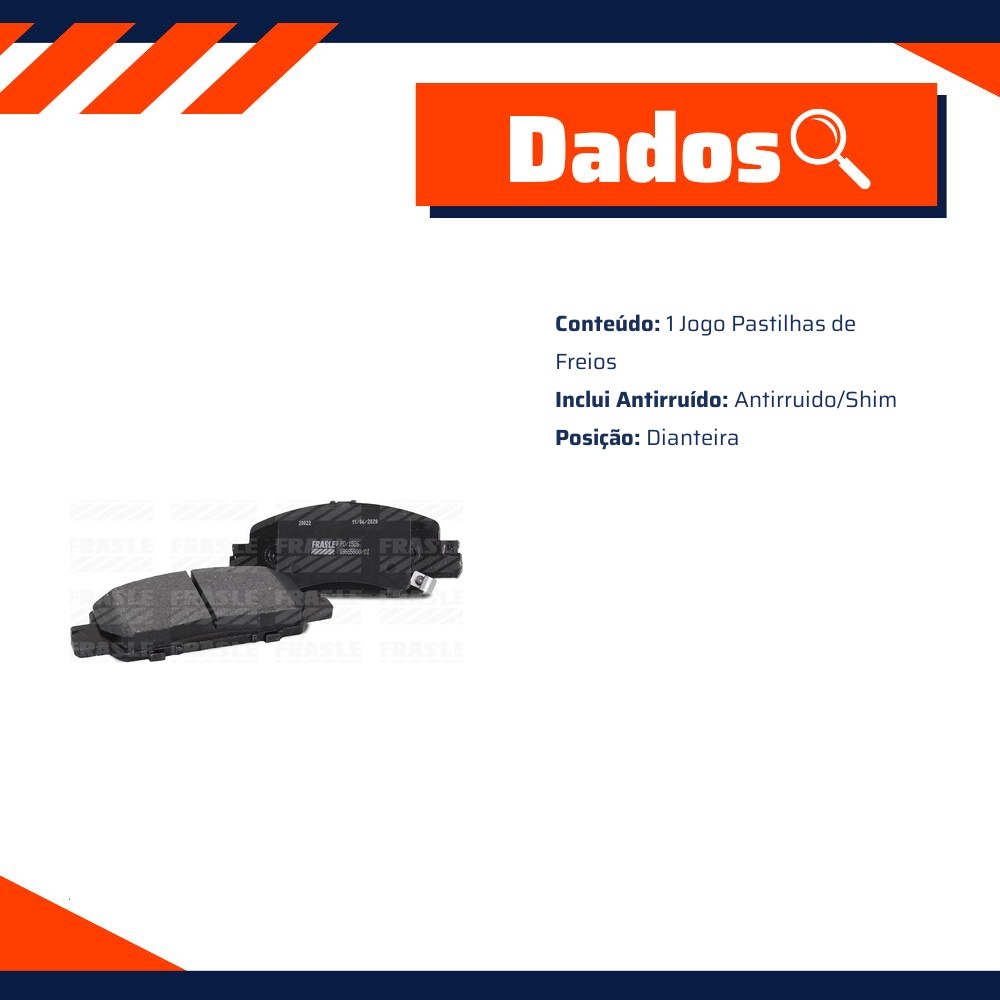 Pastilha de Freio Dianteira para Honda Civic - Fras-le - PD/1526