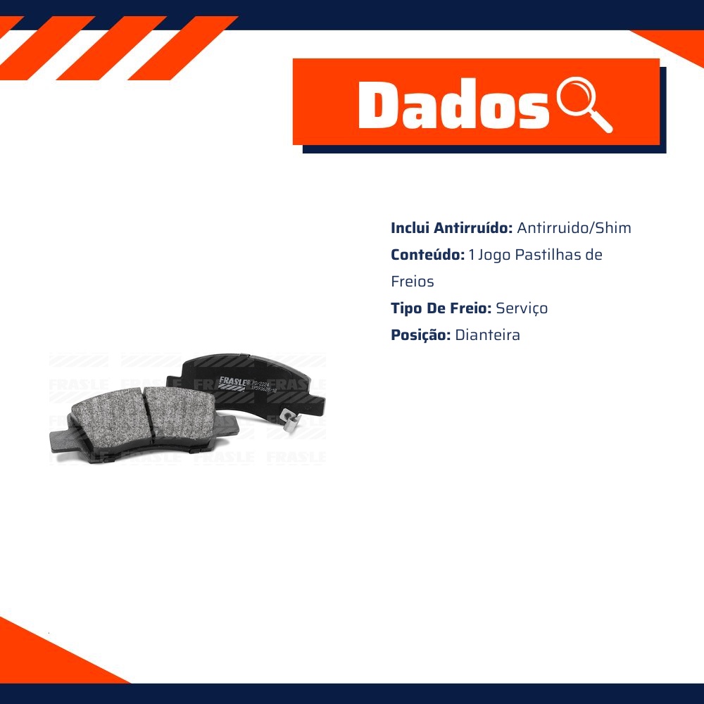 Pastilha de Freio Dianteira para Hyundai HB20 e HB20S 1.0 Aspirado - Fras-le - PD/2224