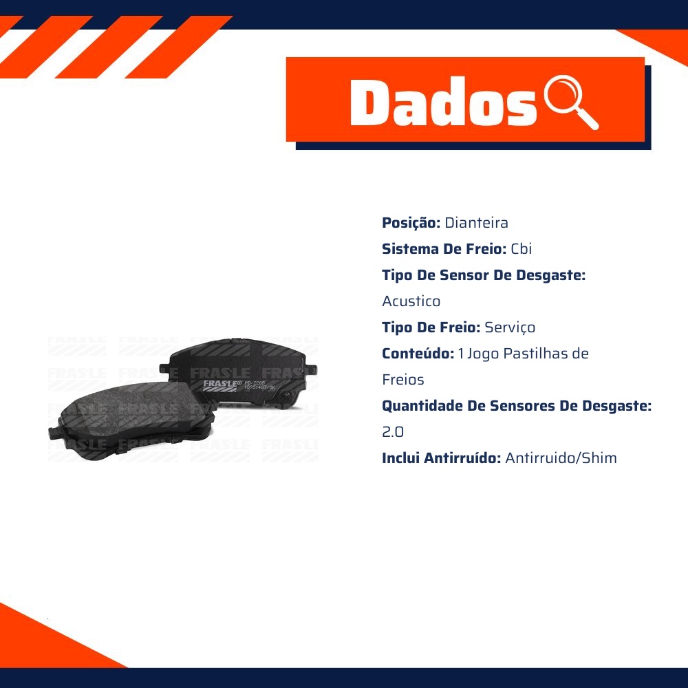 Pastilha de Freio Dianteira para Toyota Corolla - Fras-le - PD/2208