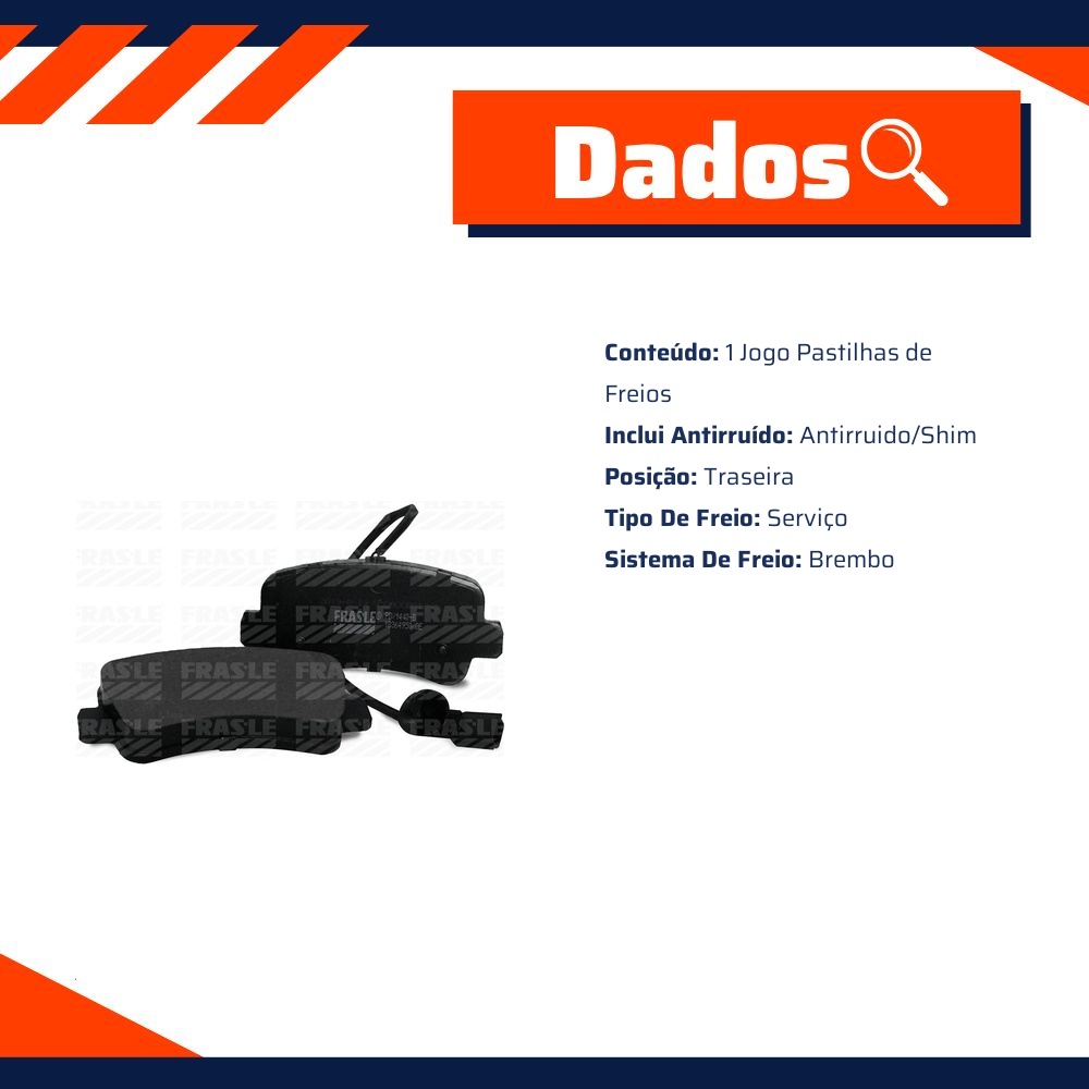 Pastilha de Freio Traseiro para Renault Master - Fras-le - PD/1440-B