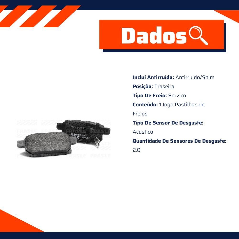 Pastilha de Freio Traseiro para Suzuki S-Cross e Vitara - Fras-le - PD/1614